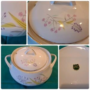 Vintage Fine Bohemian China Czechoslovakia Soup Tureen With Lid Floral